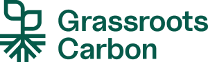 Grassroots Carbon logo, a Tommy Owens Eyewear partner for regenerative land practices and carbon storage