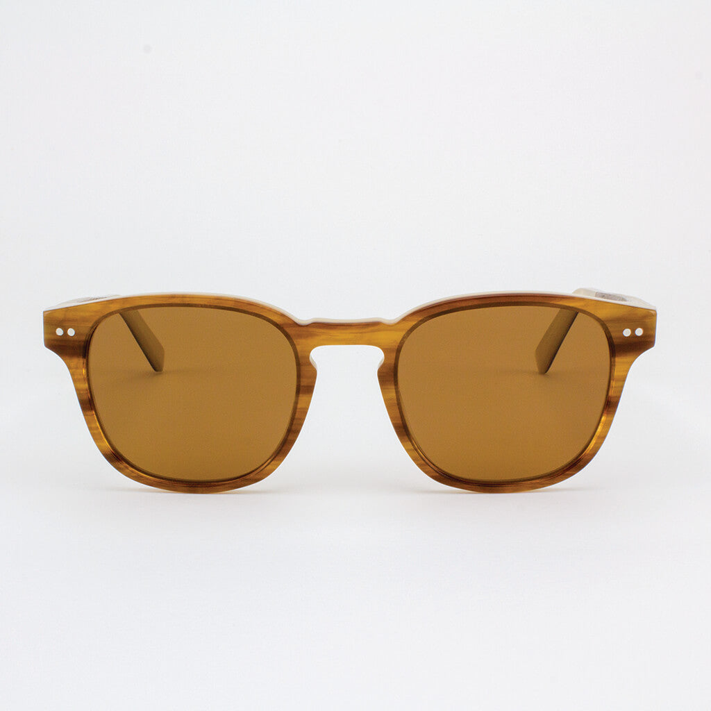 Pinecrest Havana cream and gold strips acetate & wood sunglasses