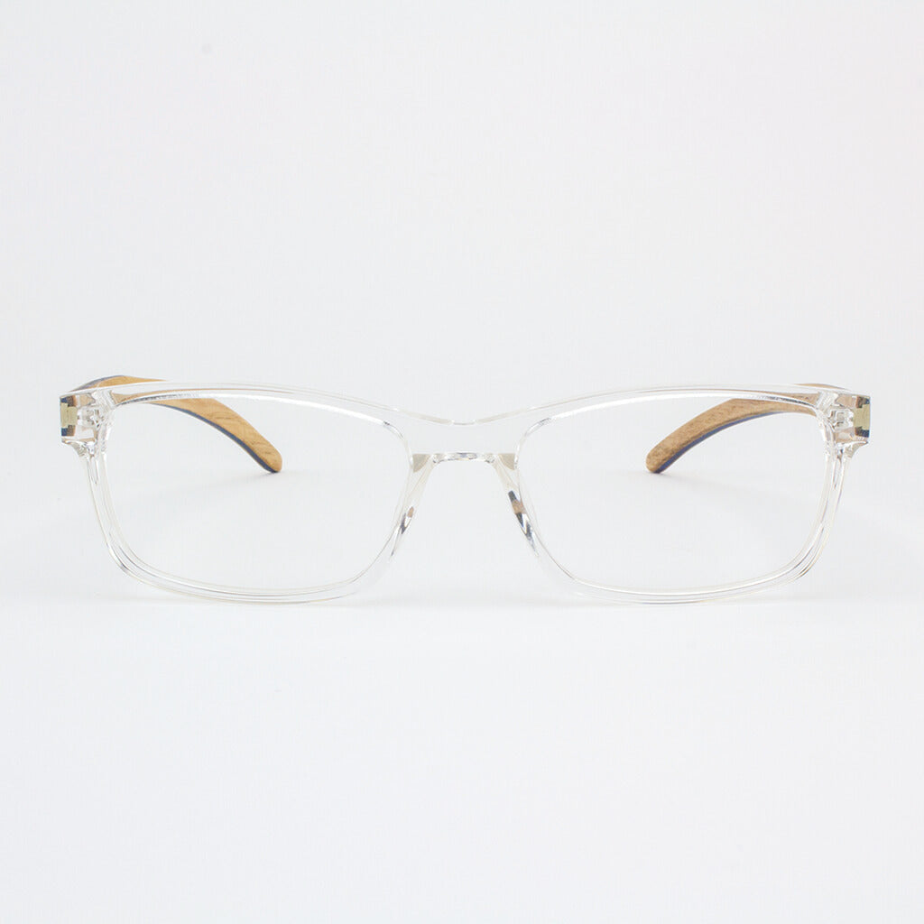 Clear acetate and wood eyeglasses