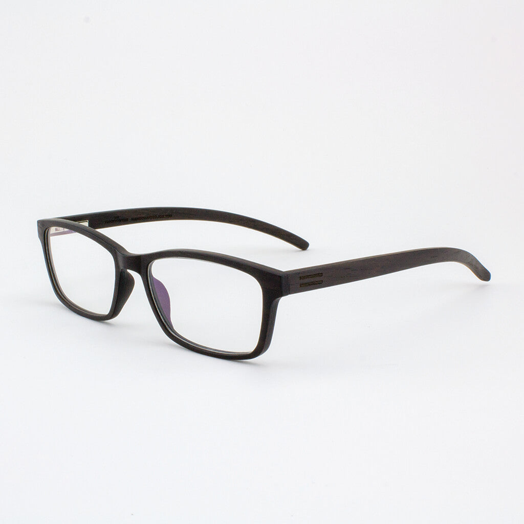 Lee adjustable ebony wood prescription ready eyeglass temples
