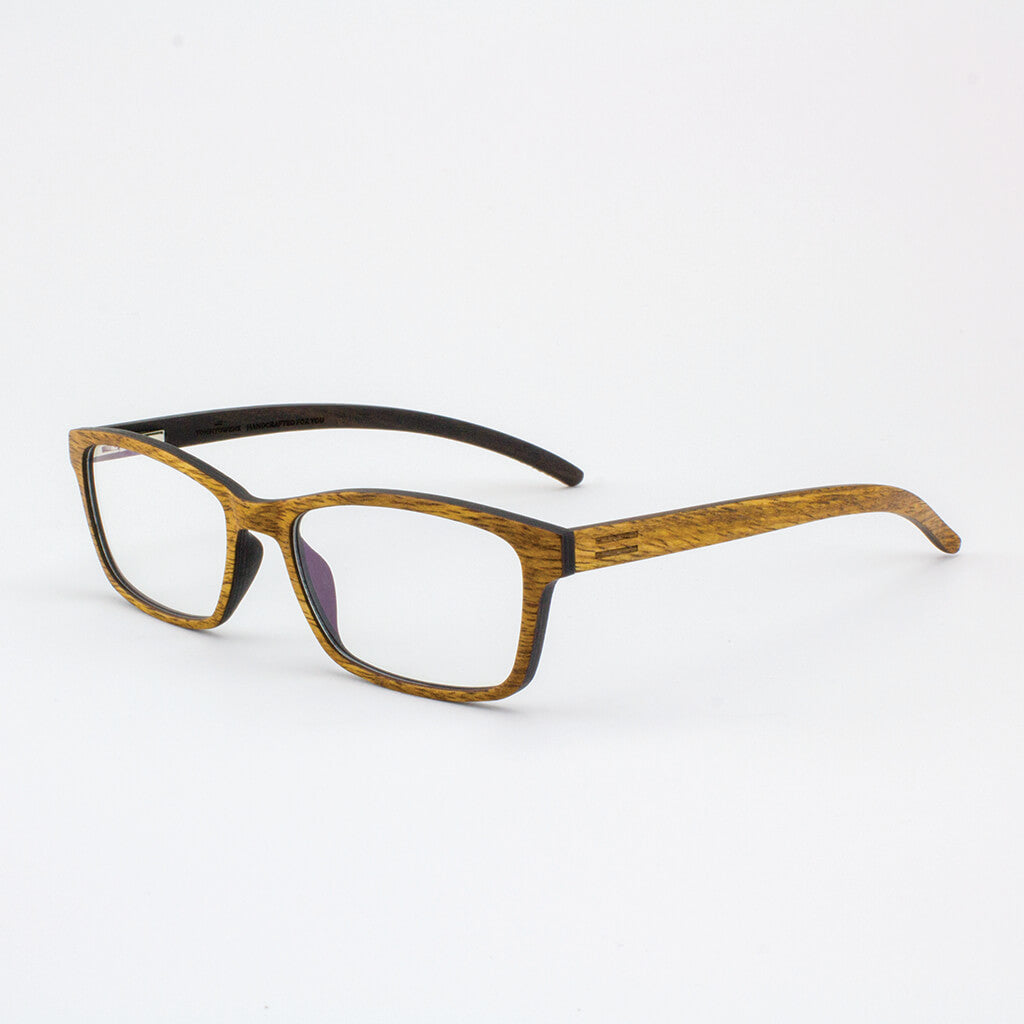 Lee adjustable pear wood prescription ready eyeglass temples