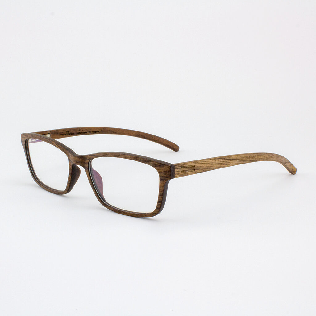 Lee adjustable walnut wood prescription ready eyeglass temples