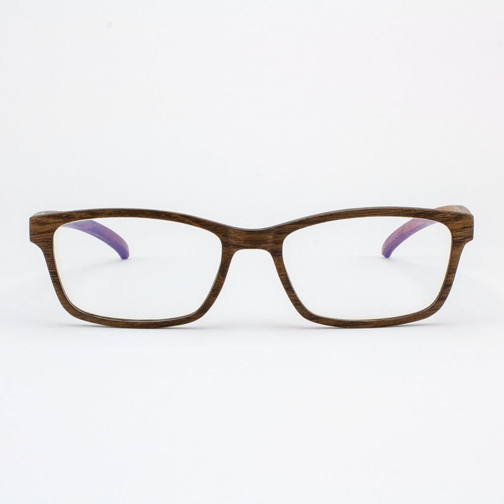 Lee adjustable walnut wood prescription ready eyeglasses