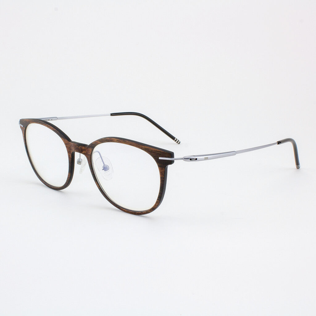 Pinellas lightweight titanium & ebony wood eyeglass temples