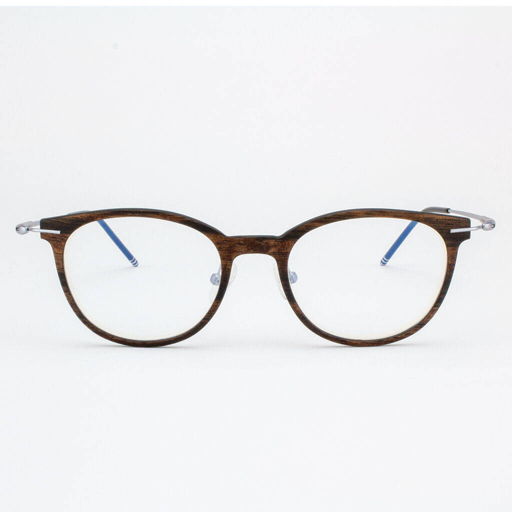 Pinellas lightweight titanium & ebony wood eyeglasses
