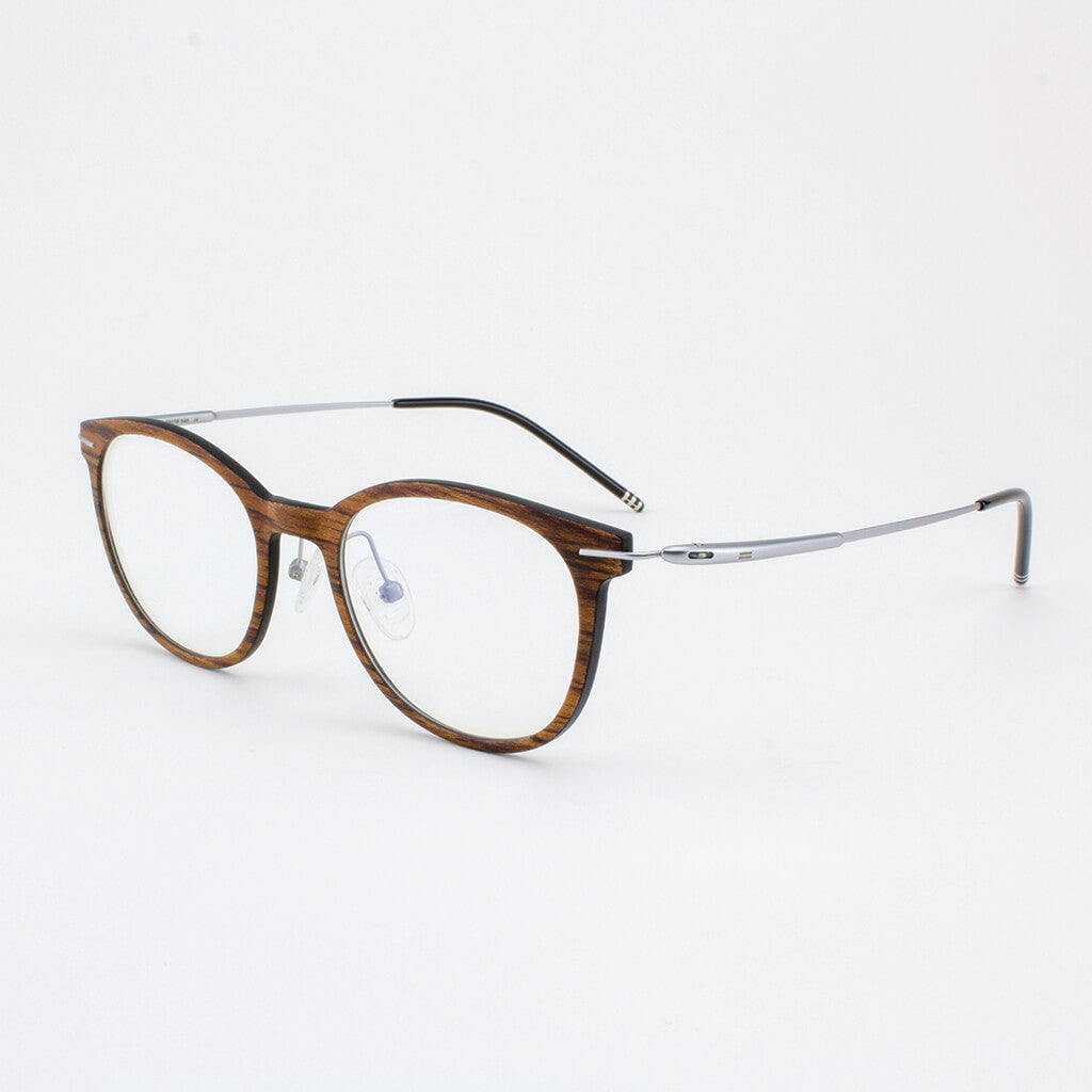 Pinellas lightweight titanium & rosewood eyeglass temples