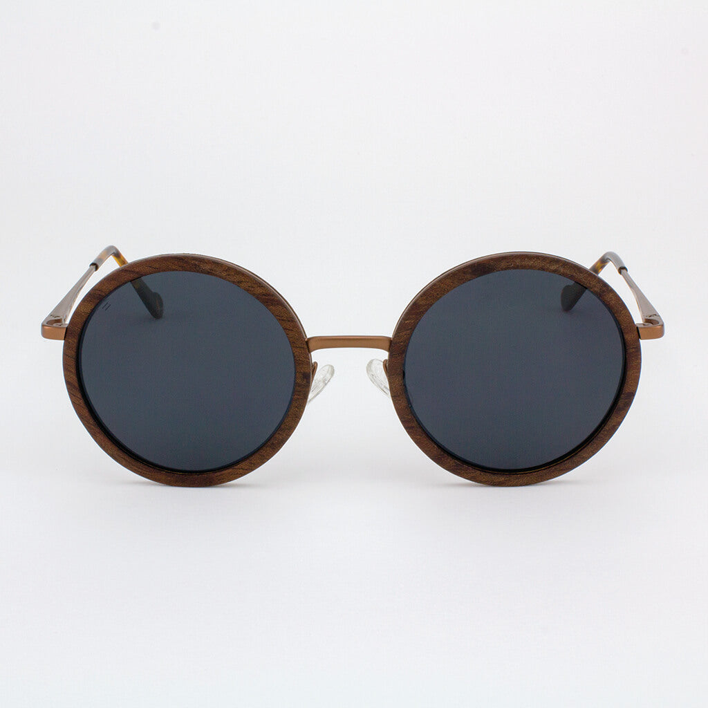 Largo matted gold metal wood sunglasses