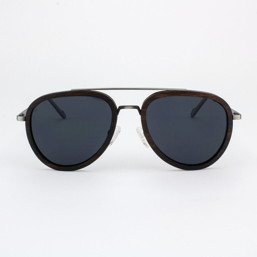 Mayport gunmetal lightweight titanium & ebony rimmed sunglasses