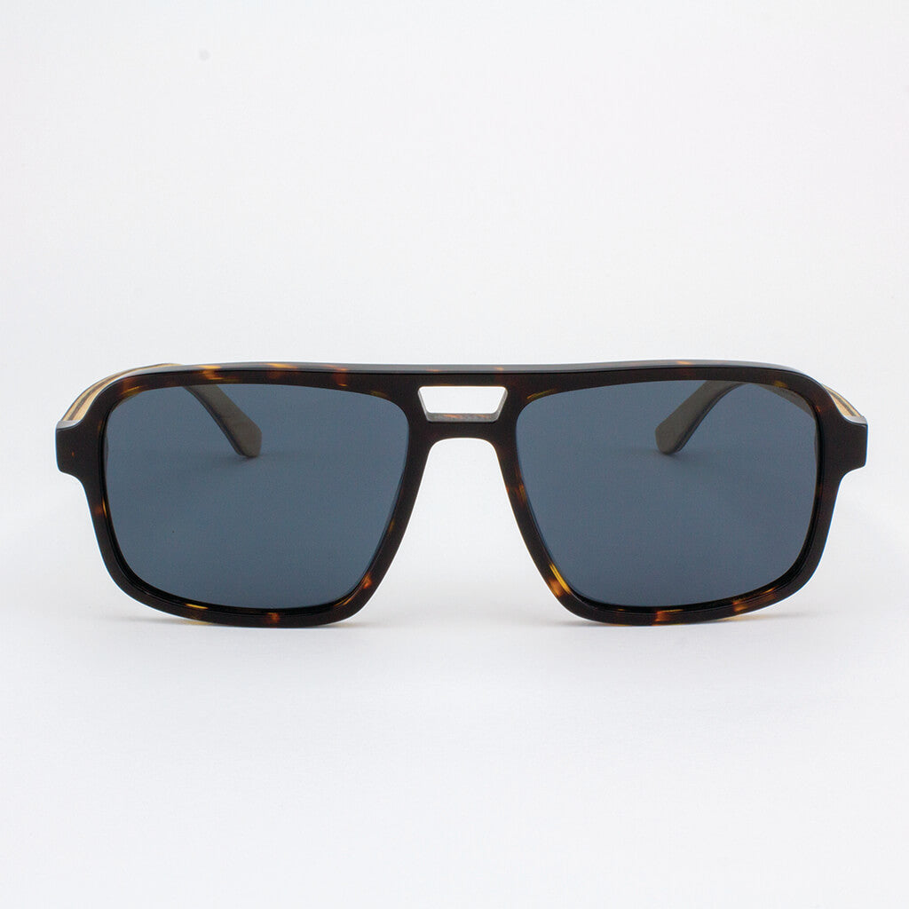 Rockledge Island Skye dark tortoise shell acetate and wood sunglasses