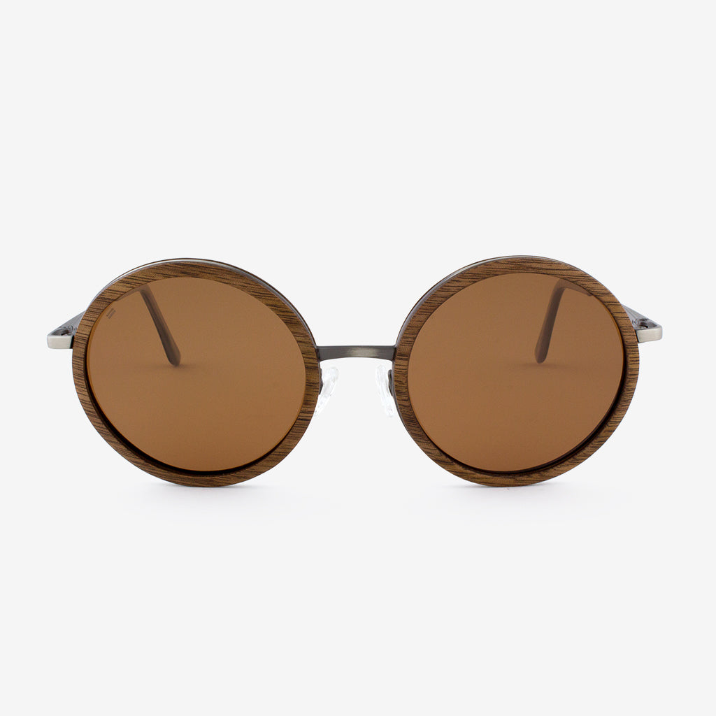 Largo black walnut and brushed metal wood sunglasses