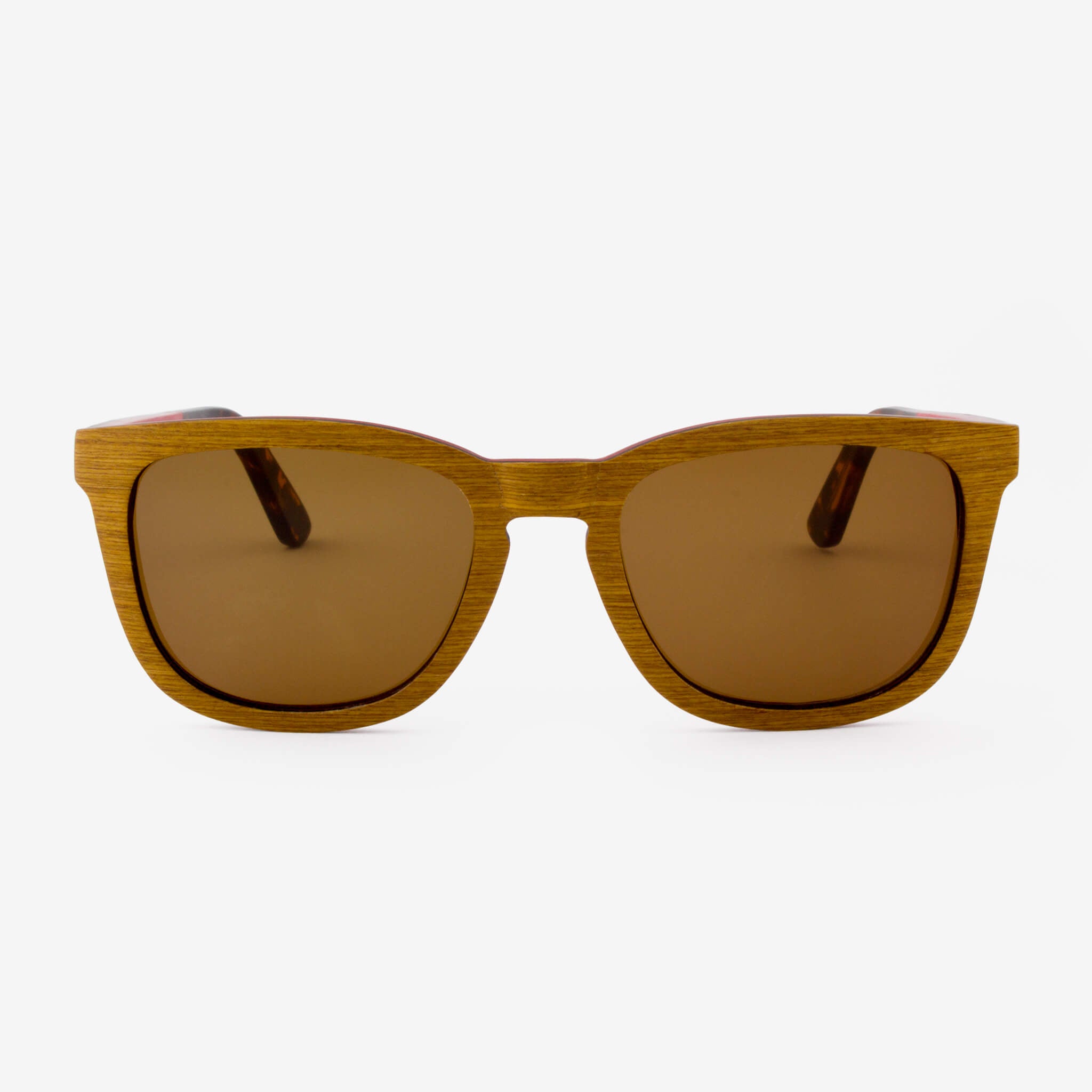 Ormand teak layered wood sunglasses with tortoise shell temples
