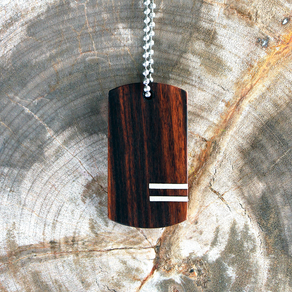 Macassar Wood Dog Tag