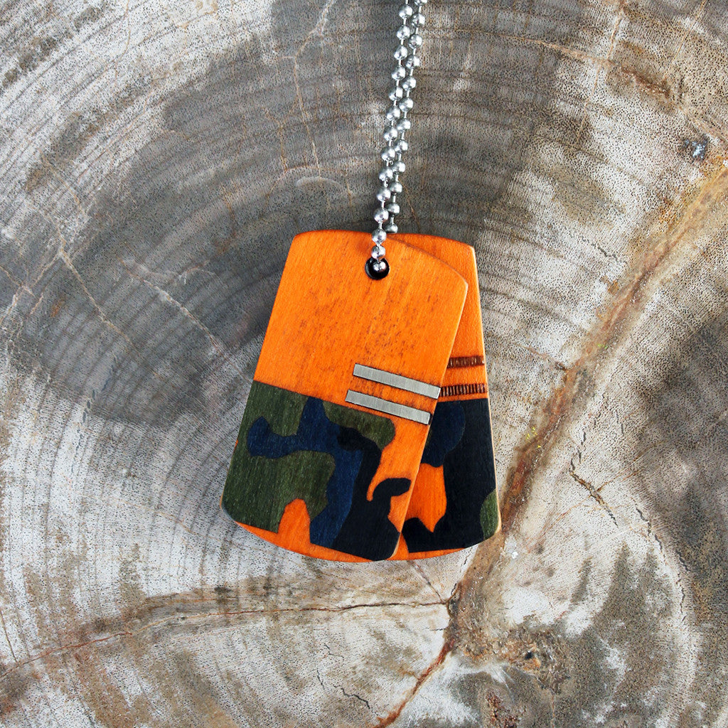 Orange Woodlands Wood Tags
