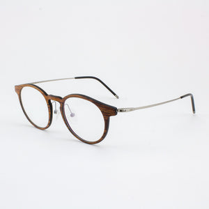 Marion featherlight titanium and rosewood eyeglass temples