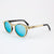 Marion white zebrawood adjustable wood sunglasses with piano black acetate temples