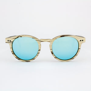  Marion white zebrawood adjustable wood sunglasses