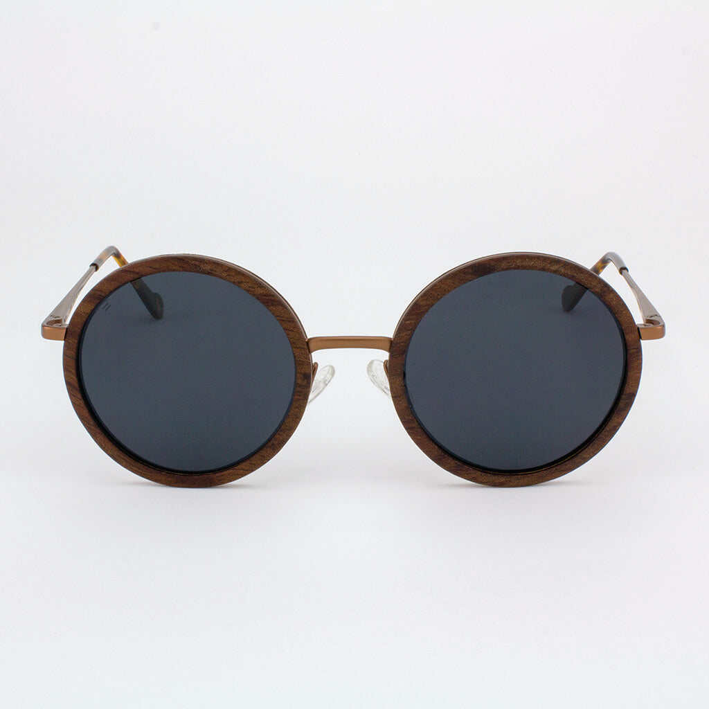 Largo matted gold metal wood sunglasses 