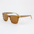 Hawthorne Havana cream and gold strips acetate and wood sunglasses with walnut temples