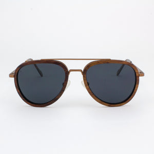 Mayport copper lightweight titanium & rosewood rimmed sunglasses