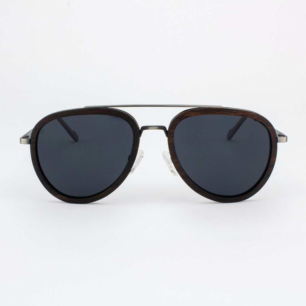 Mayport gunmetal lightweight titanium & ebony rimmed sunglasses 