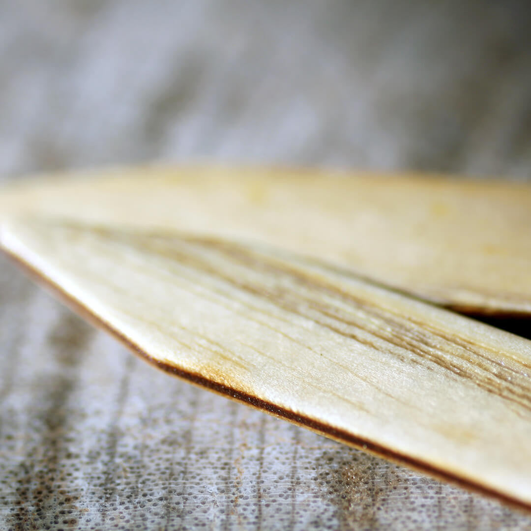 Ash Wood Collar Stays close up of wood grain texture 