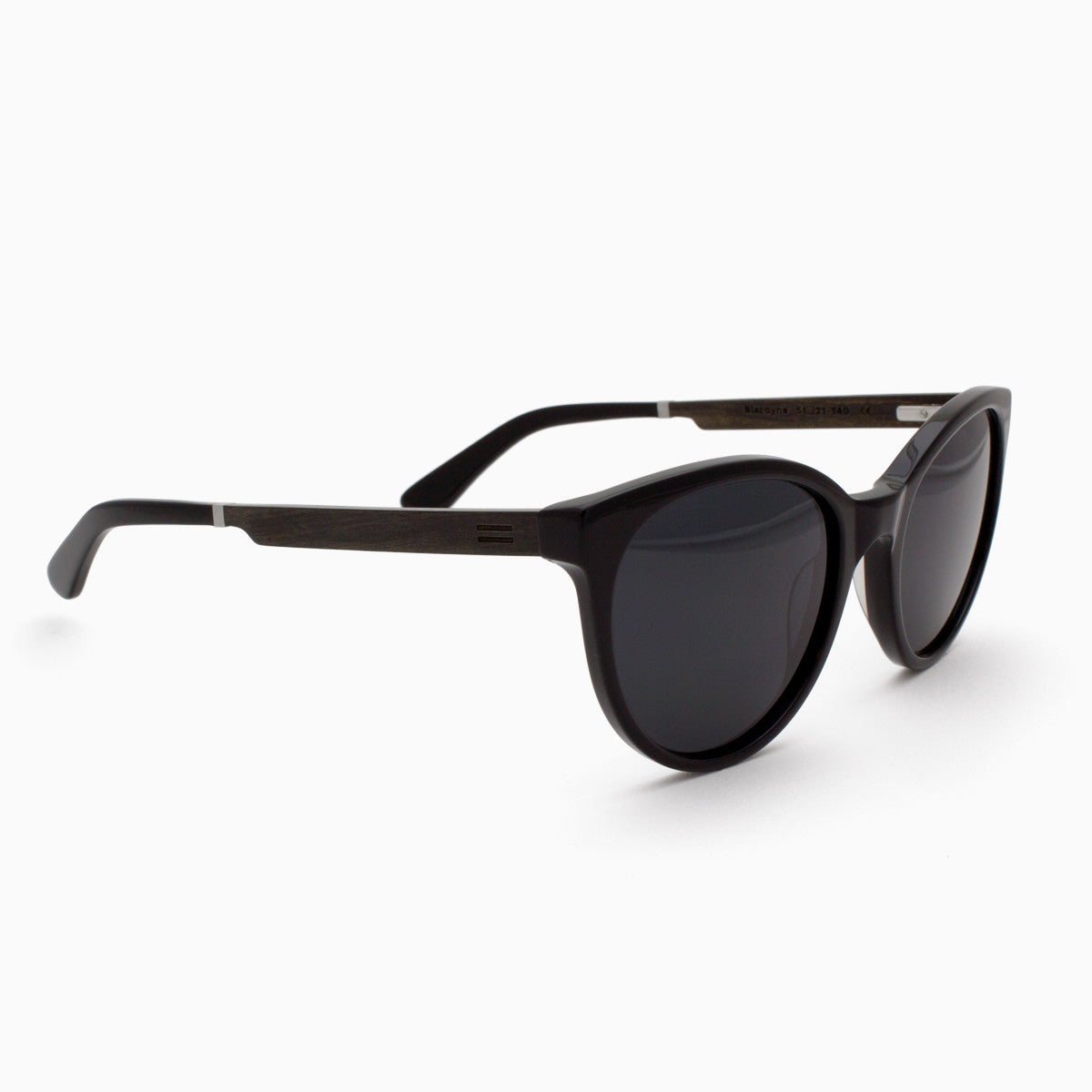 Biscayne Piano Black Acetate and wooden sunglasses