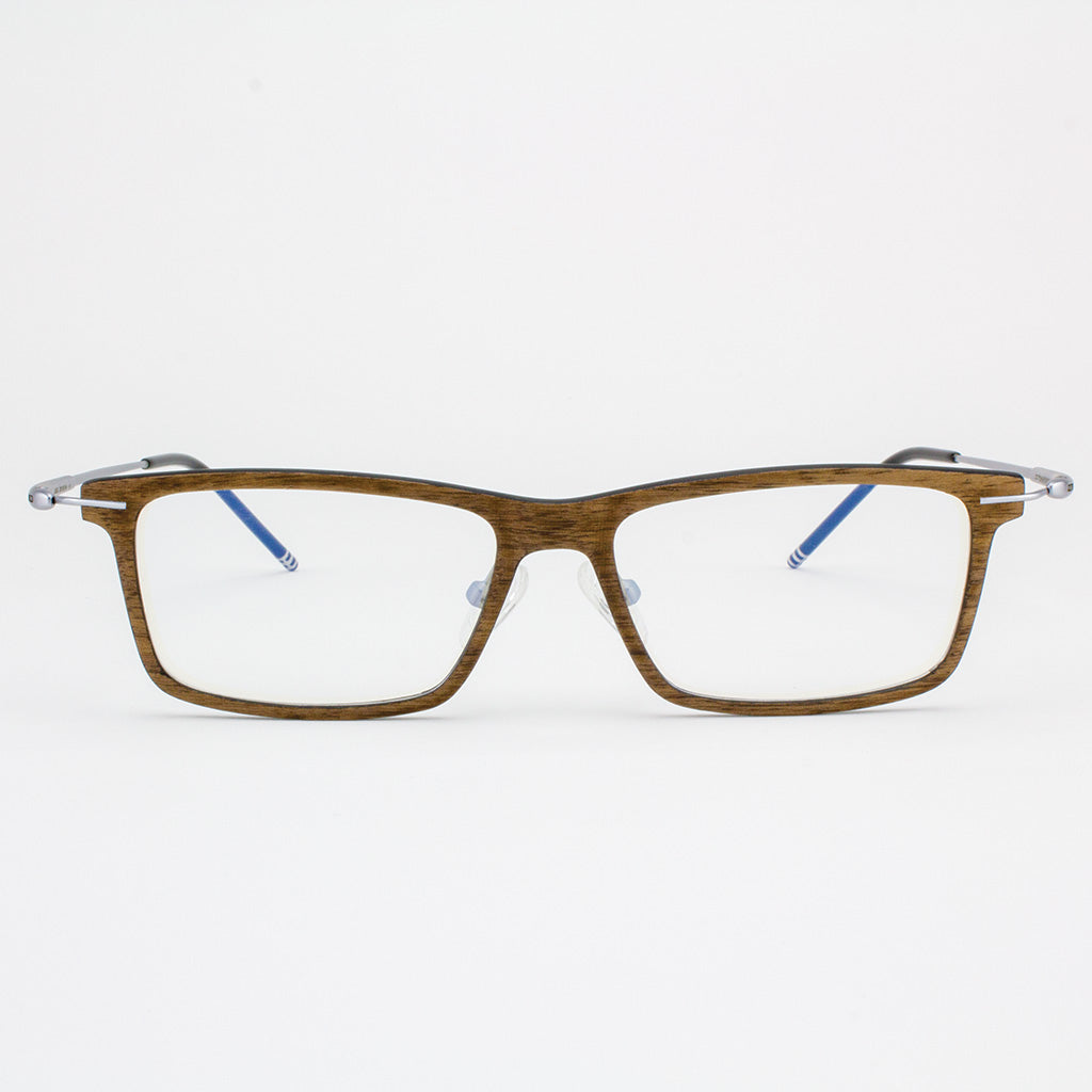 Lightweight titanium &amp; walnut wood frame glasses