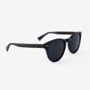 Davie Blue Abyss tortoise shell acetate with ebony wood temples