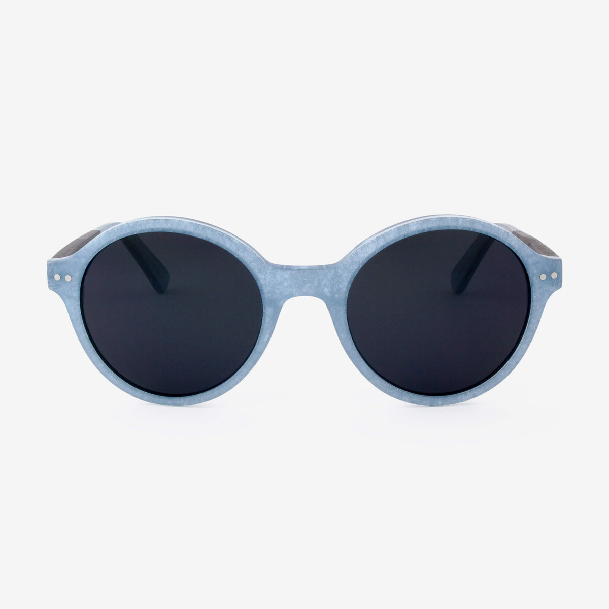 Gables light blue metallic fiber acetate and wood sunglasses
