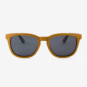 Ormand teak layered wood sunglasses with piano black temples