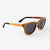 Ormand teak layered wood sunglasses with piano black temples side view