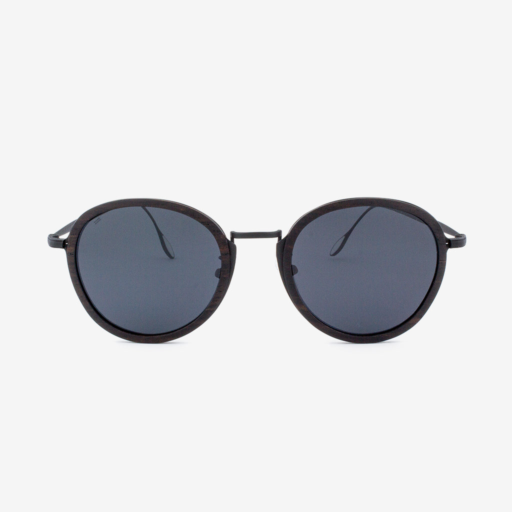 Richey black lightweight titanium & ebony wood sunglasses
