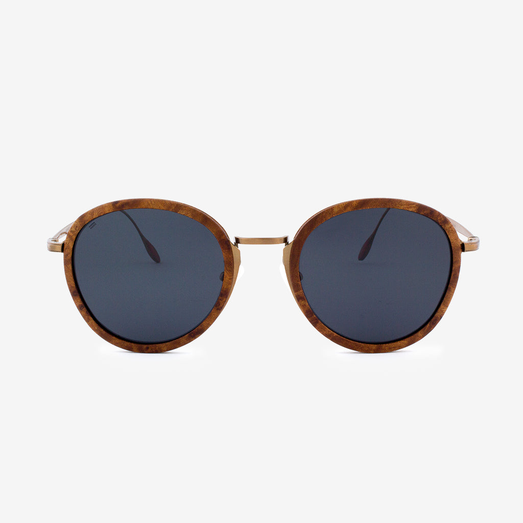 Richey copper lightweight titanium &amp; burl wood sunglasses