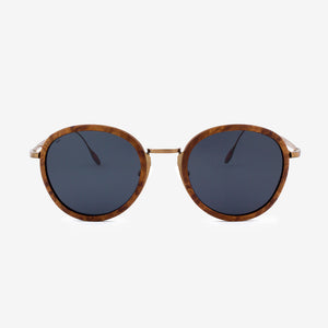 Richey copper lightweight titanium & burl wood sunglasses