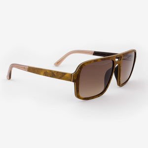 Rockledge burl adjustable wood sunglasses with champaign acetate tips