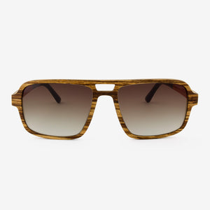 Rockledge zebra wood adjustable wood sunglasses