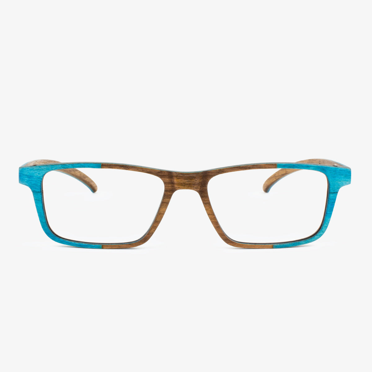 Handcrafted Turquoise and walnut Wooden eyeglass frames