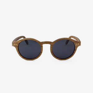 Walton round black walnut adjustable wood sunglasses 