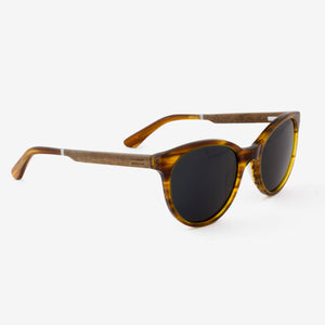 Biscayne Streaming Light Acetate and wood sunglasses side view
