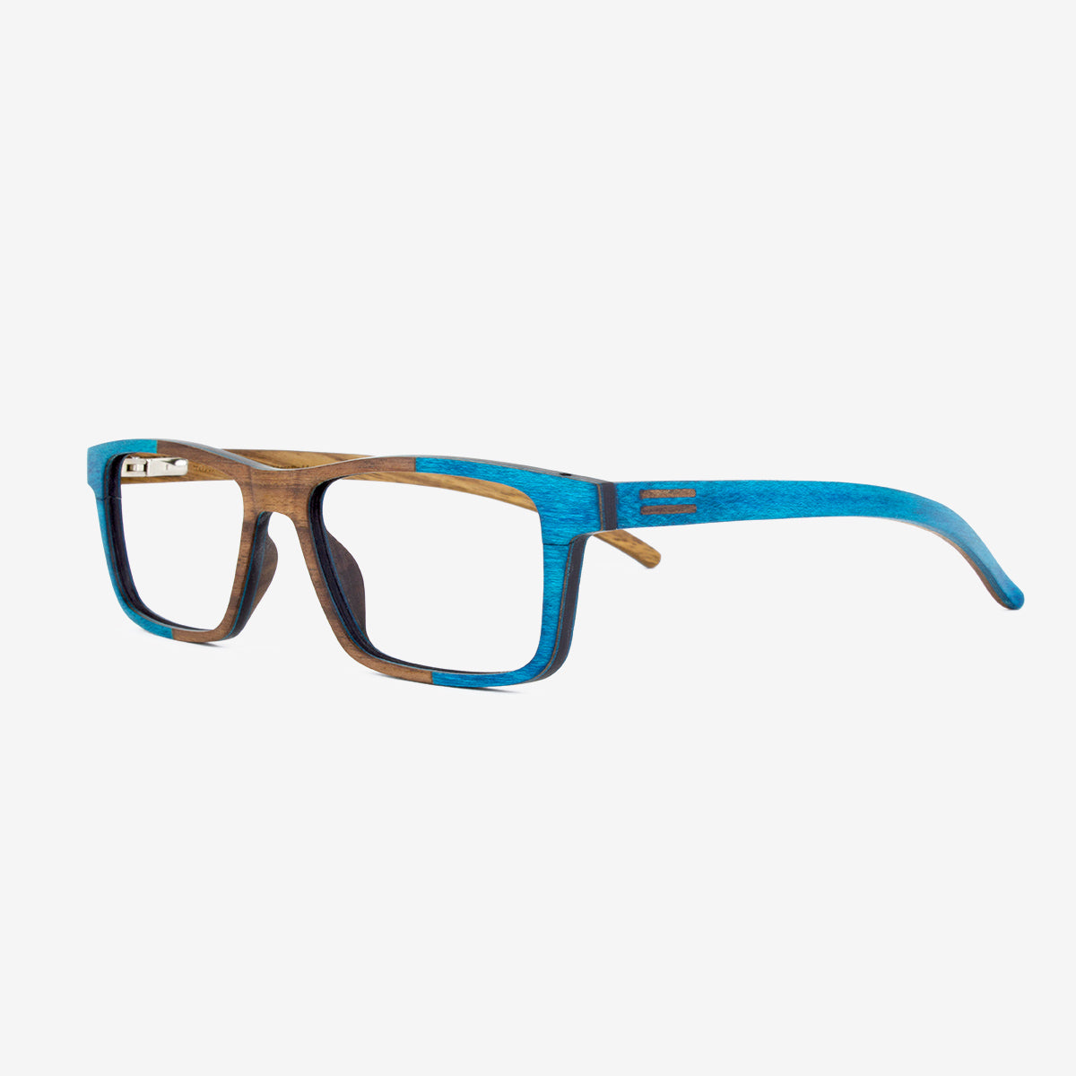 Handcrafted Turquoise and walnut Wood eyeglass frames