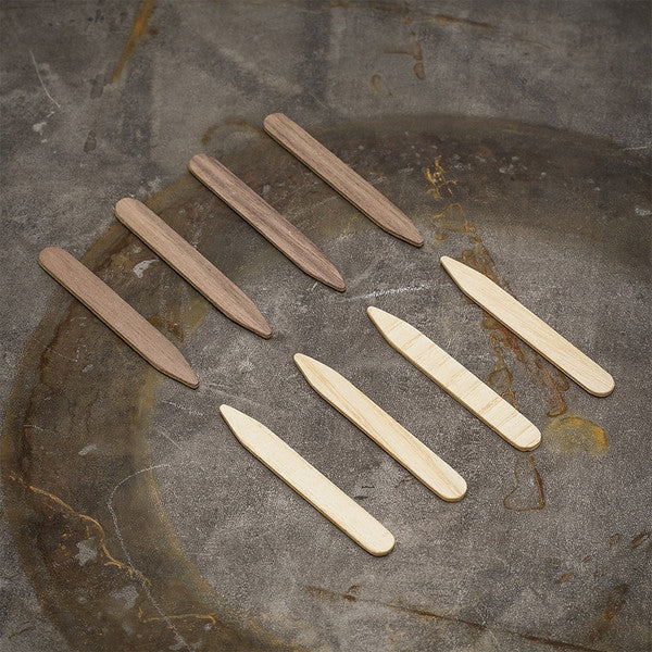 two tone collar stays, maple and ash