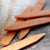 Mahogany wood collar stays close up of wood grain
