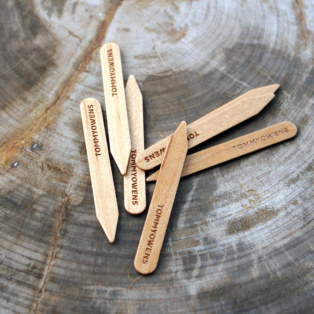 maple wood collar stays for dress shirts