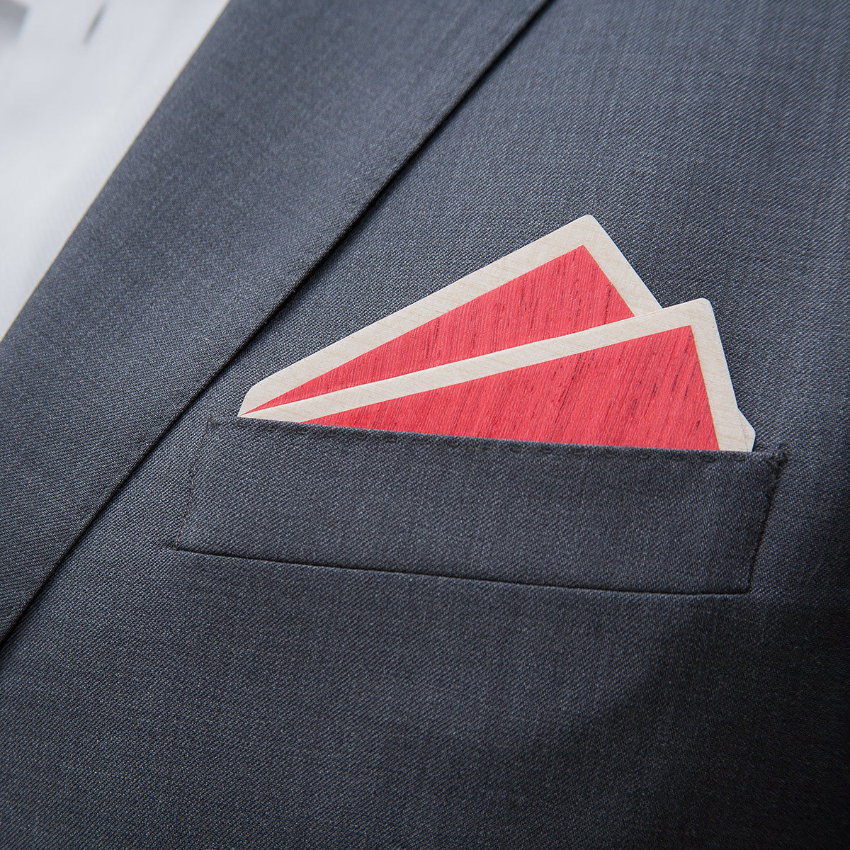 Wood Pocket Square | Red & Maple Curly