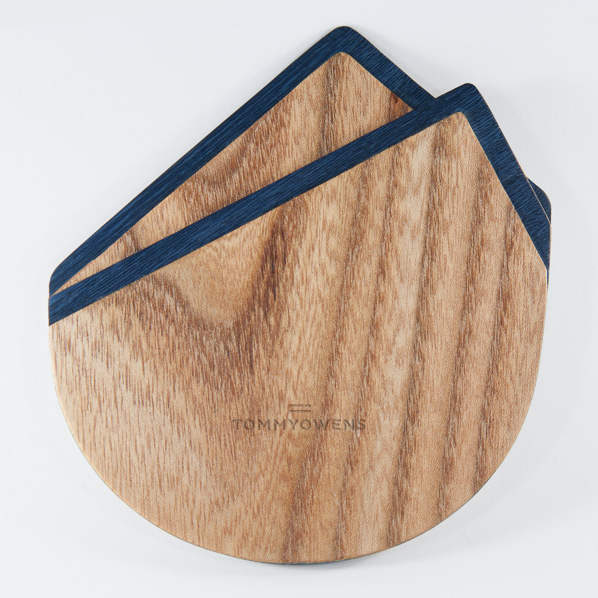 Wood Pocket Square | Teak &amp;  Navy Blue
