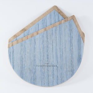 Wood Pocket Square | Light Blue & Teak